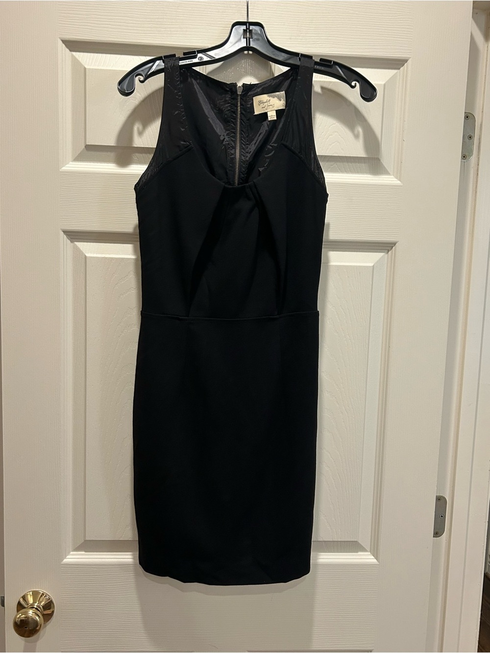 Elizabeth and James Black Mini Sheath Dress